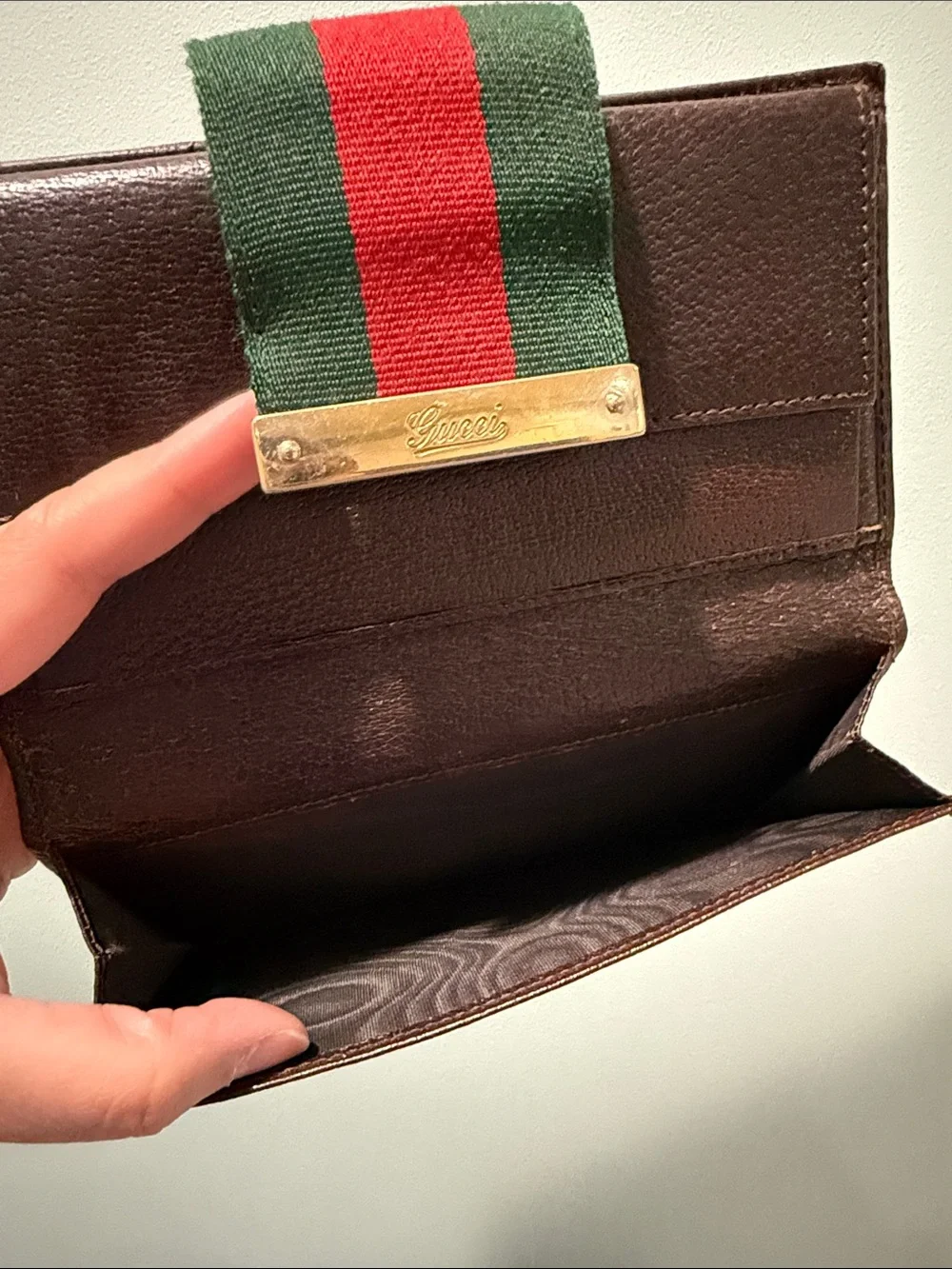 Gucci Brown GG Canvas Wallet with Sherry Line - Picture 10 of 12